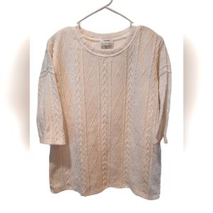 SABO White Knit Short Sleeve Sweater size XS